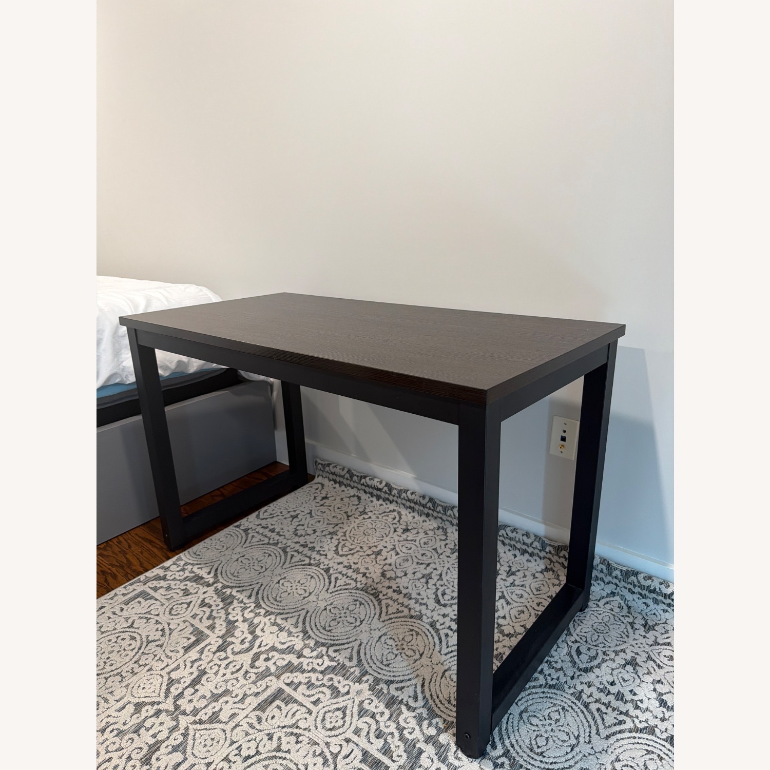 Black Metal Base Writing Desk Black Desk - image-3