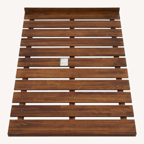 Used Emoor Solid Pine Wood Dark Brown Full Bed for sale on AptDeco