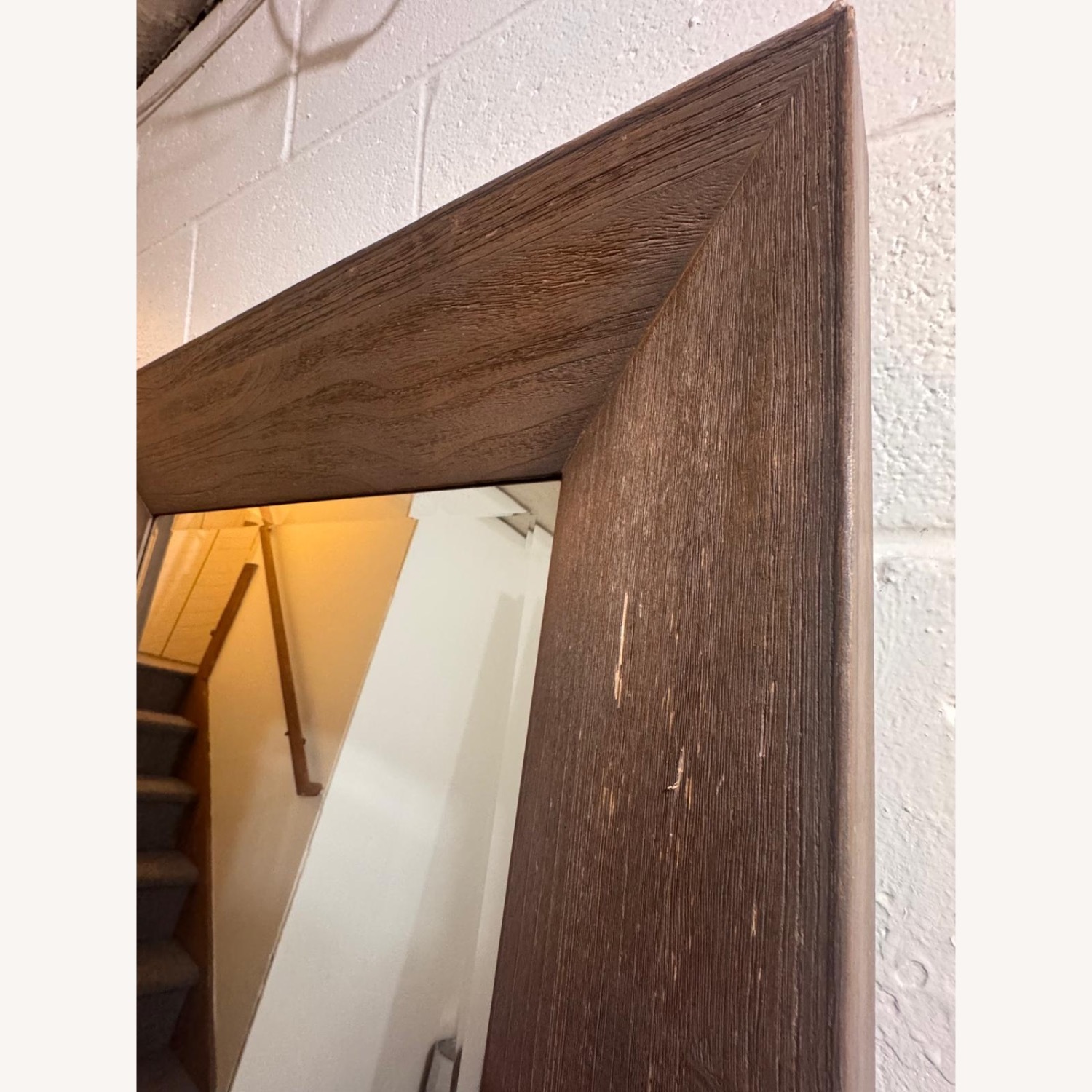 Dark Brown Wood Floor Mirror - image-5
