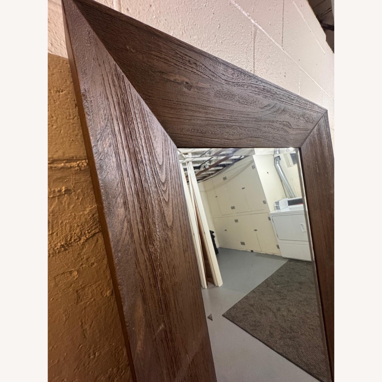 Dark Brown Wood Floor Mirror - image-2