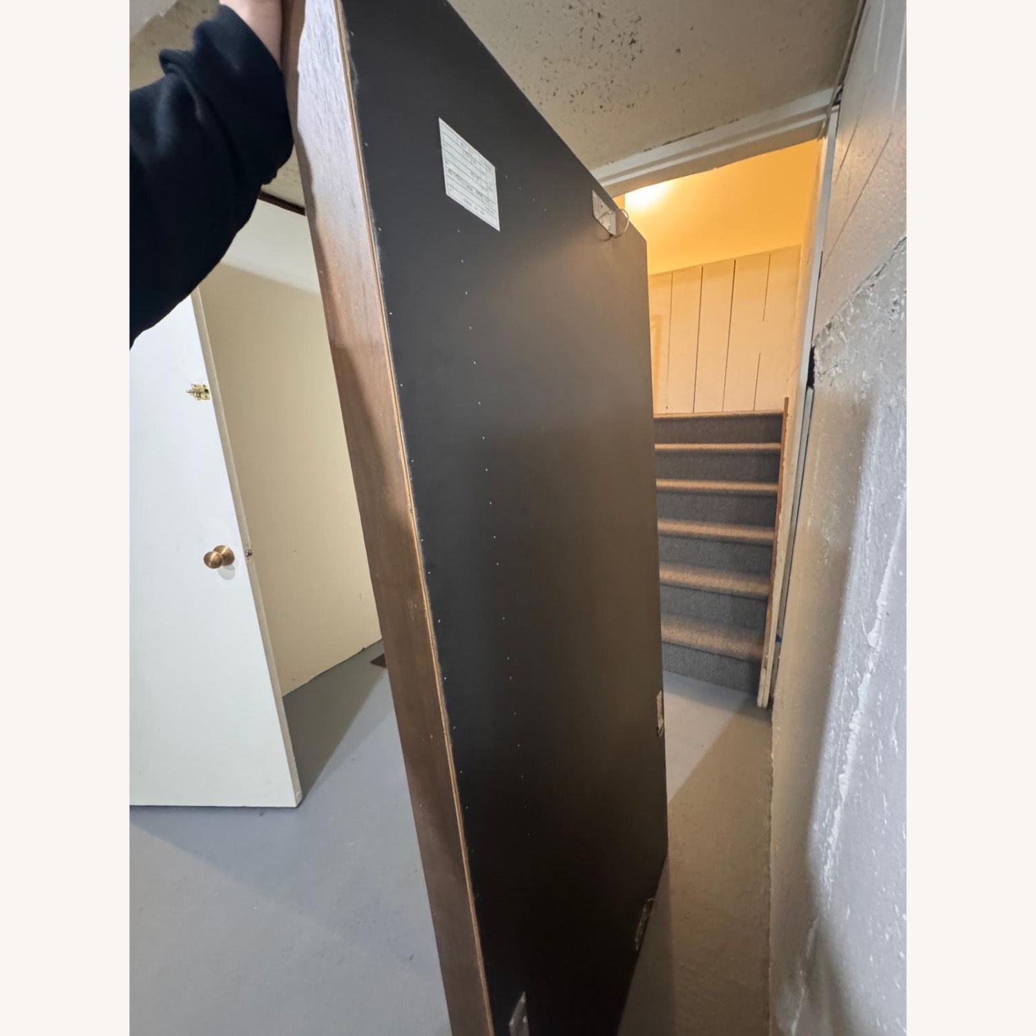 Dark Brown Wood Floor Mirror - image-3