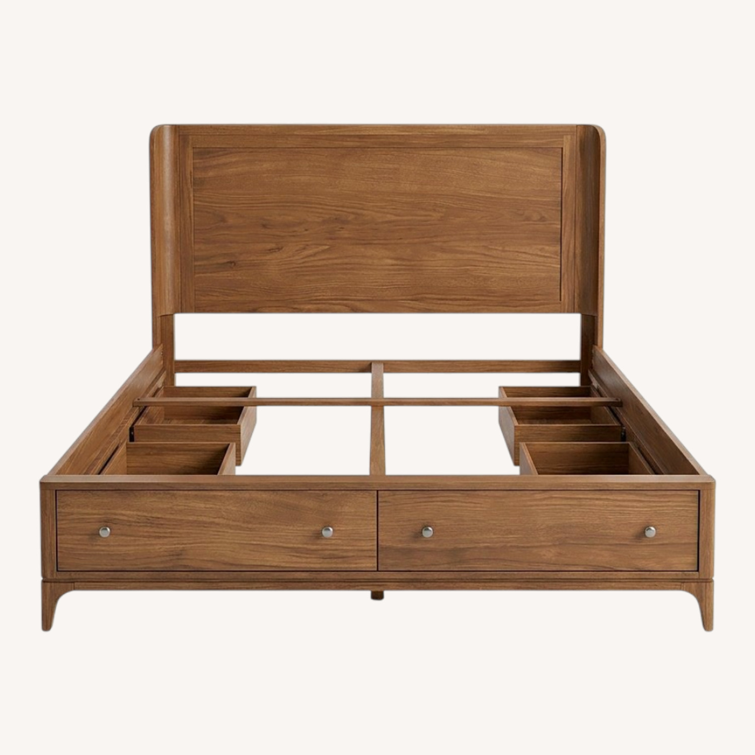 Value City Furniture Dark Brown Wood King Bed - image-0