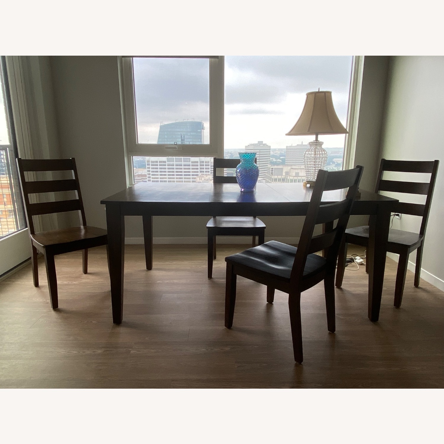 Value City Furniture Dark Brown Wood Dining Table - image-3