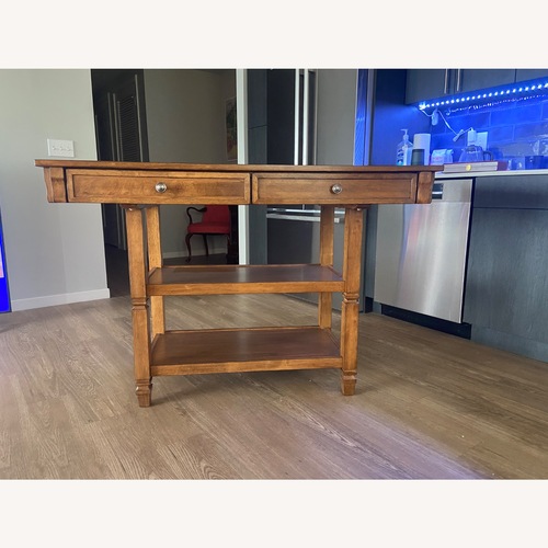 Used Walmar Light Brown Wood Kitchen Island for sale on AptDeco