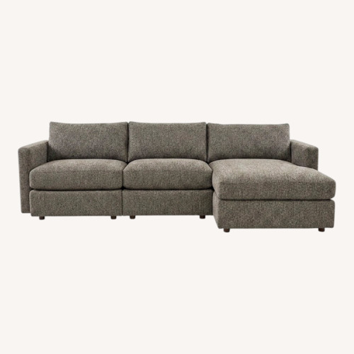 Used Macy's Clinton Fabric 3-Piece Chaise Sectional for sale on AptDeco