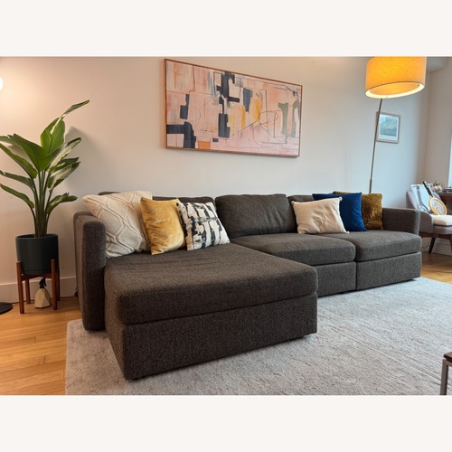 Used Macy's Clinton Fabric 3-Piece Chaise Sectional for sale on AptDeco