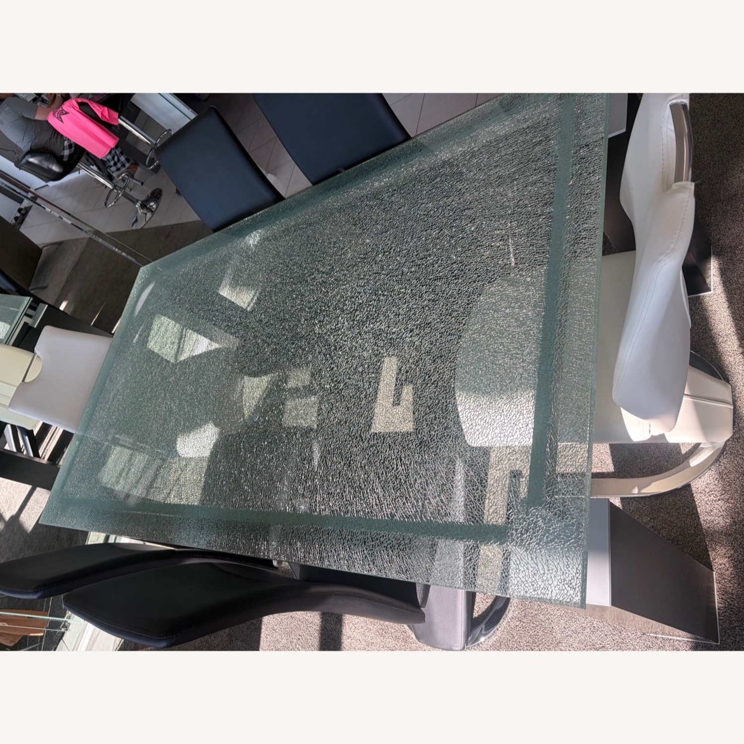 Black Dining Table w Glass Top - image-3