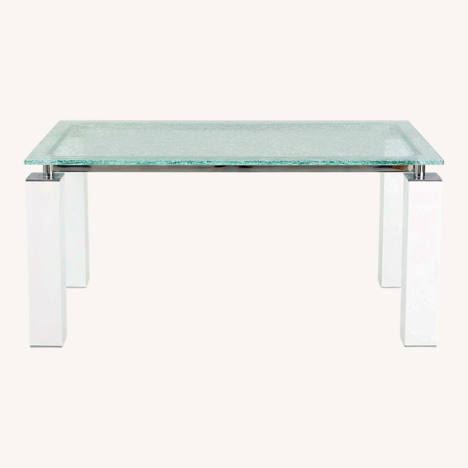 Black Dining Table w Glass Top - image-0