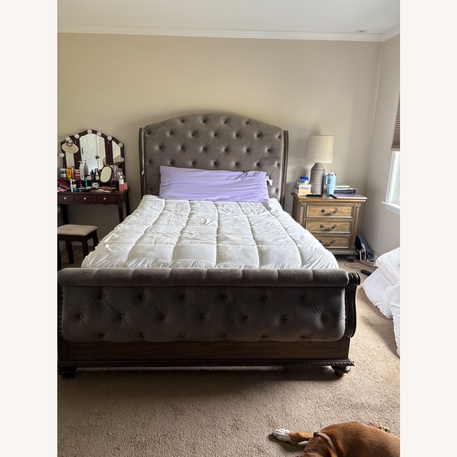 Raymour & Flanigan Natural Queen Bed - image-1