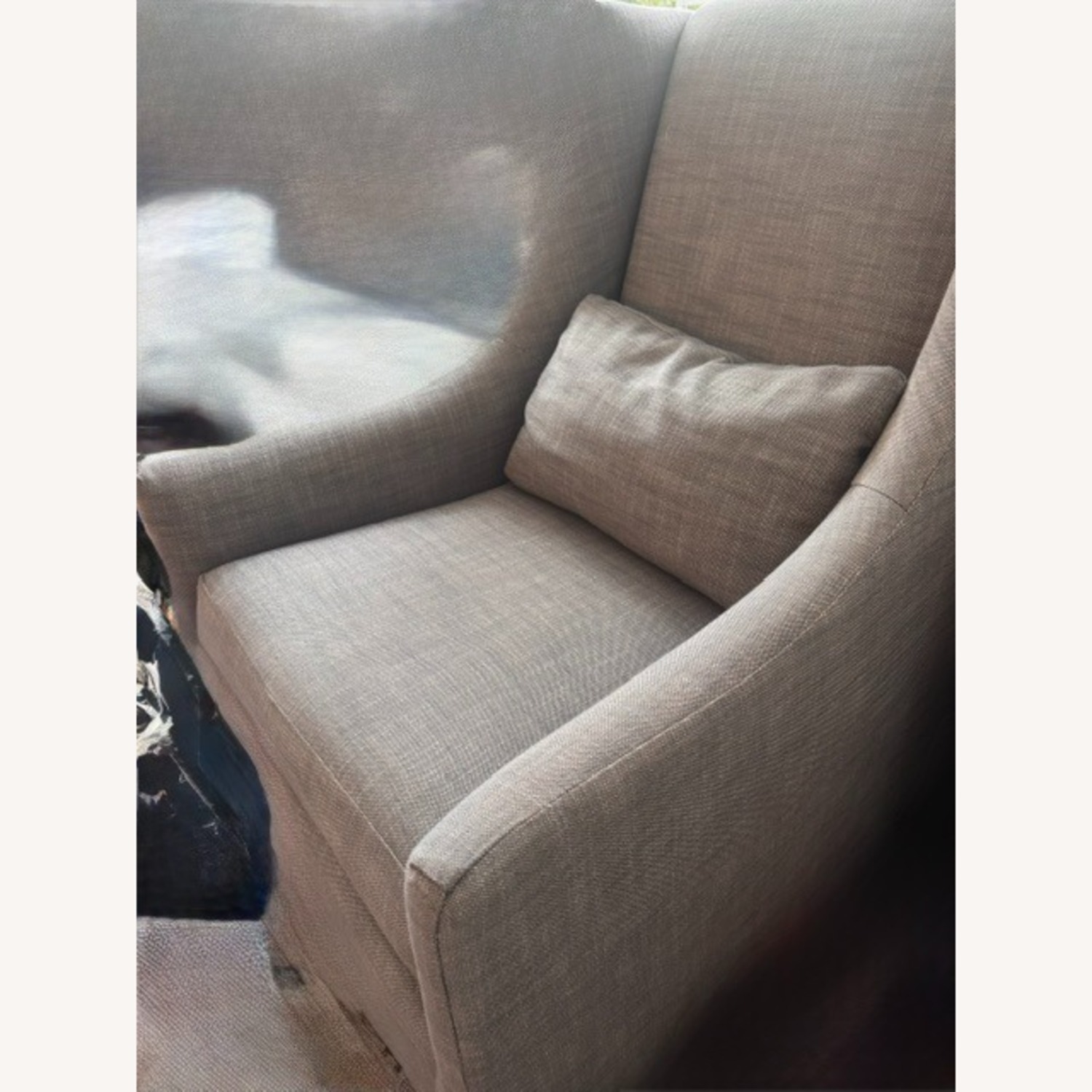 West Elm Graham Light Gray Fabric Armchair - image-2