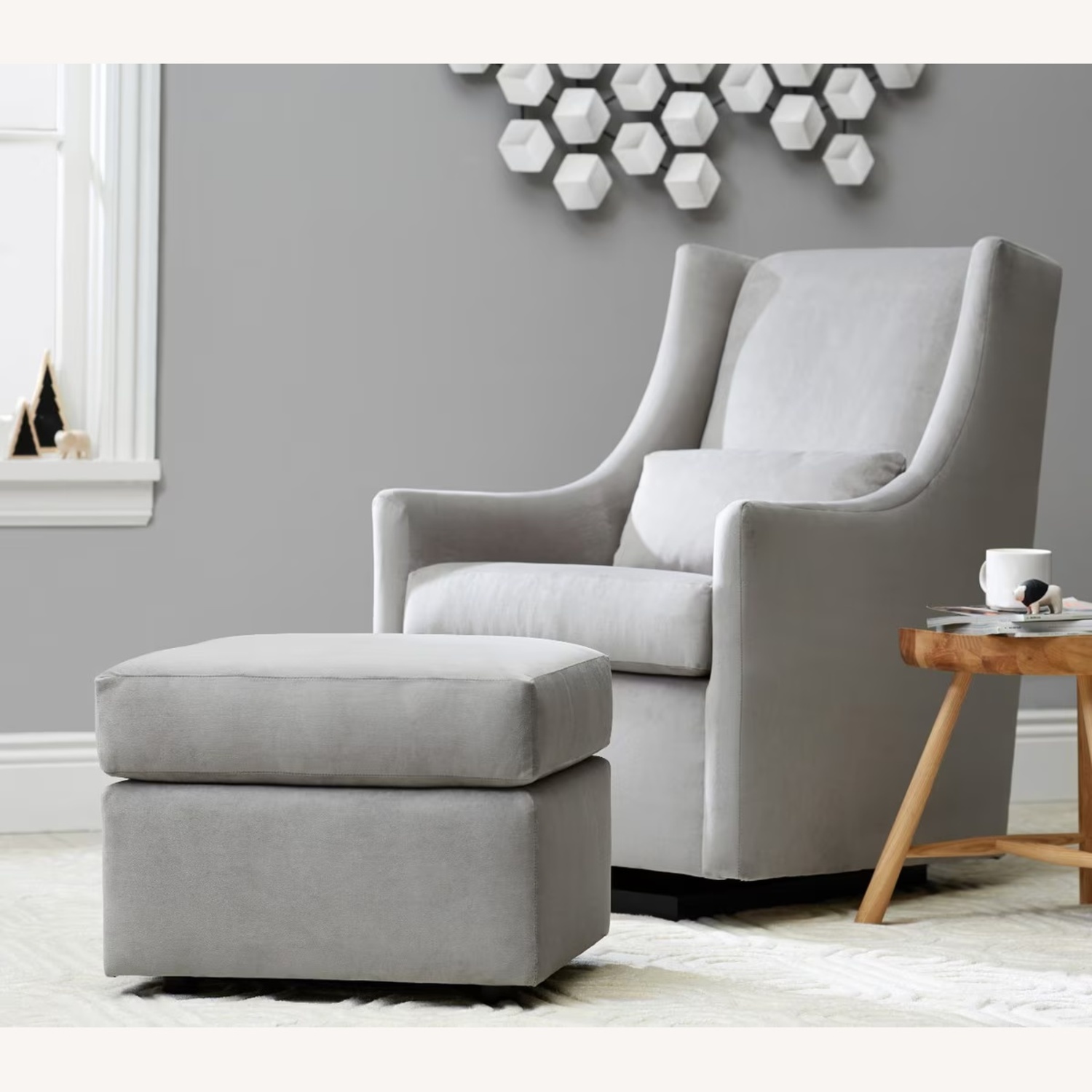 West Elm Graham Light Gray Fabric Armchair - image-4