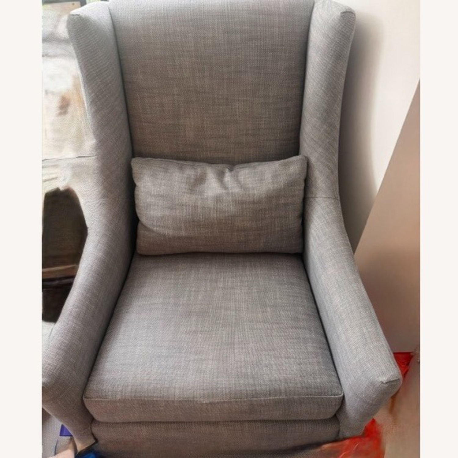 West Elm Graham Light Gray Fabric Armchair - image-3