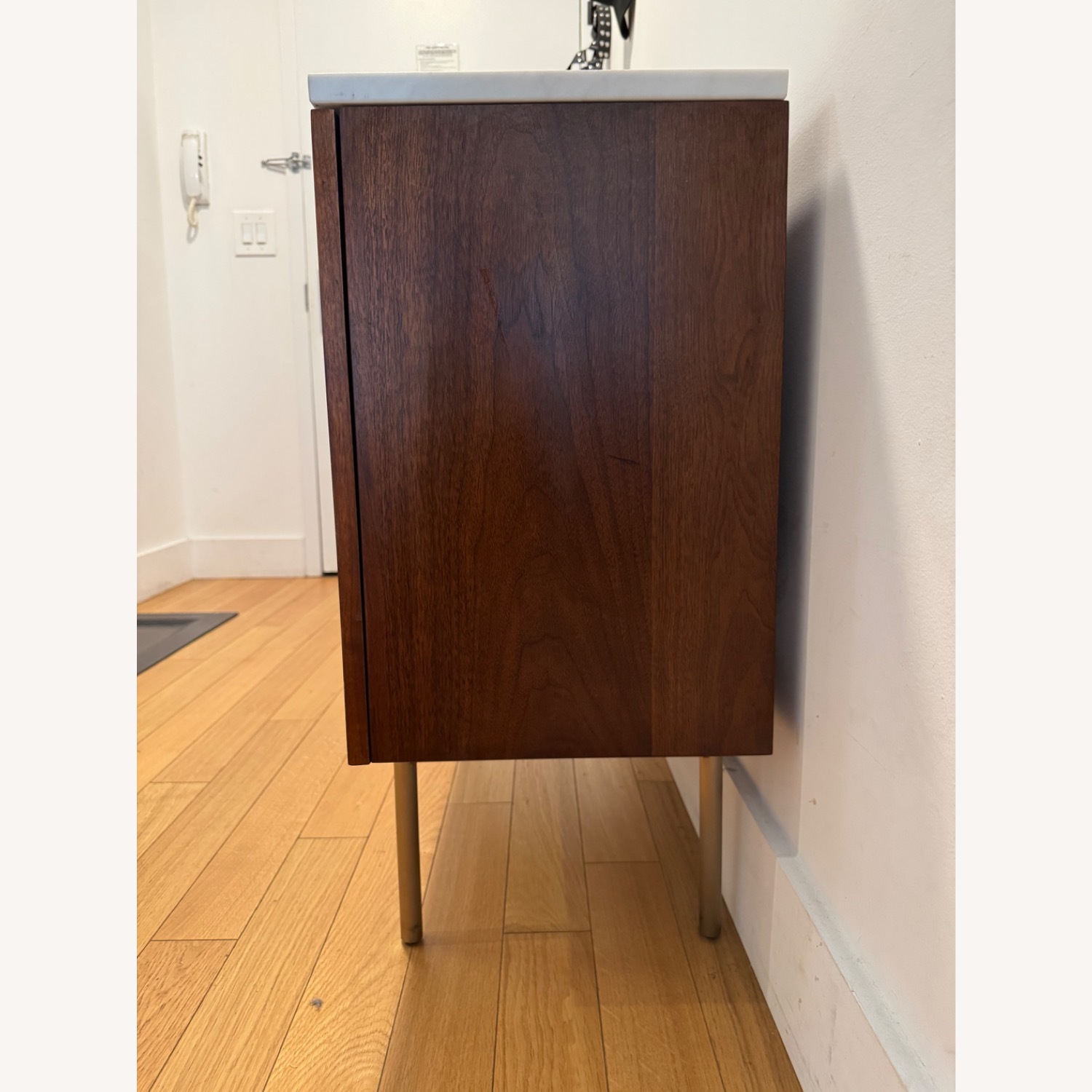 West Elm Delphine Marble + Wood Cabinet - image-6