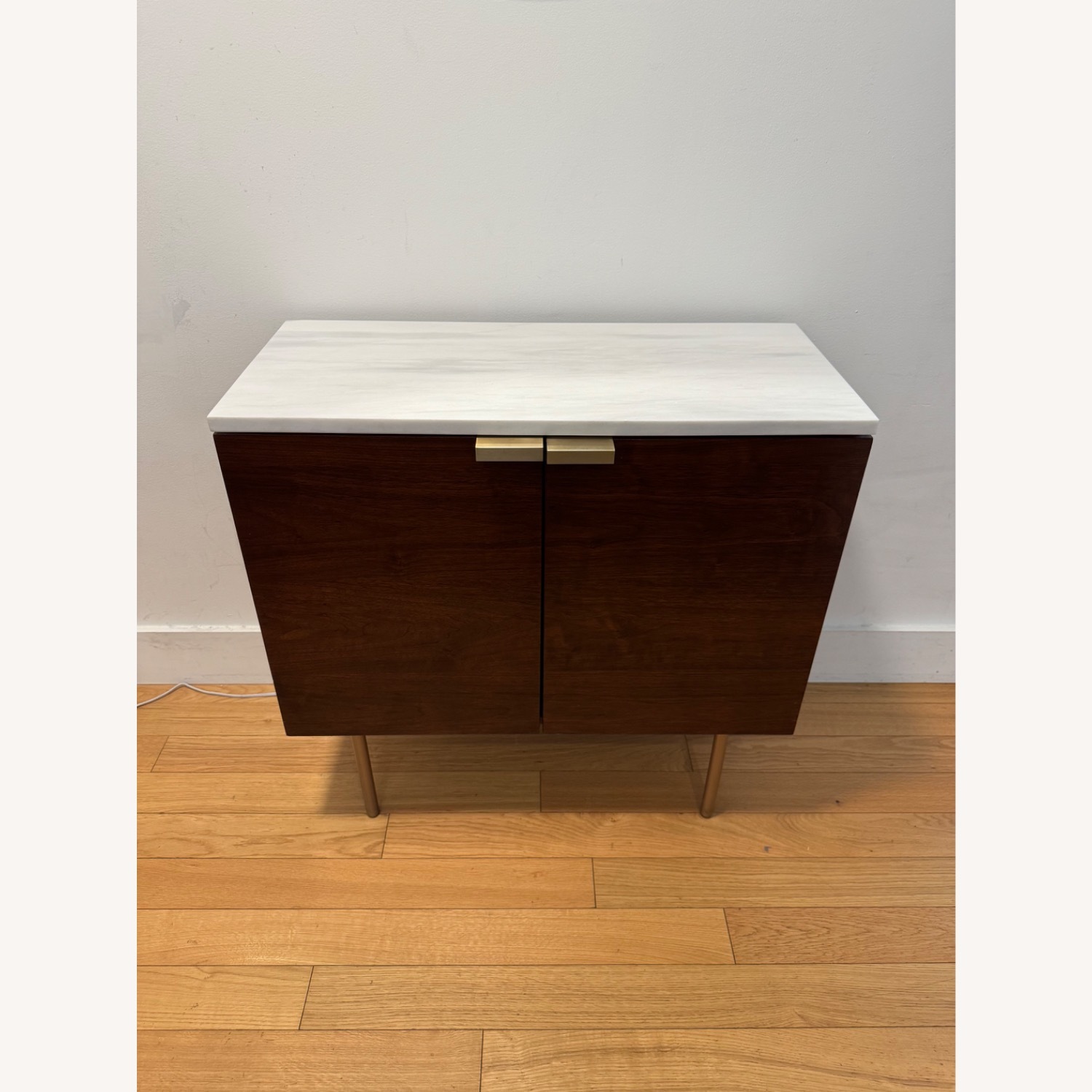 West Elm Delphine Marble + Wood Cabinet - image-4