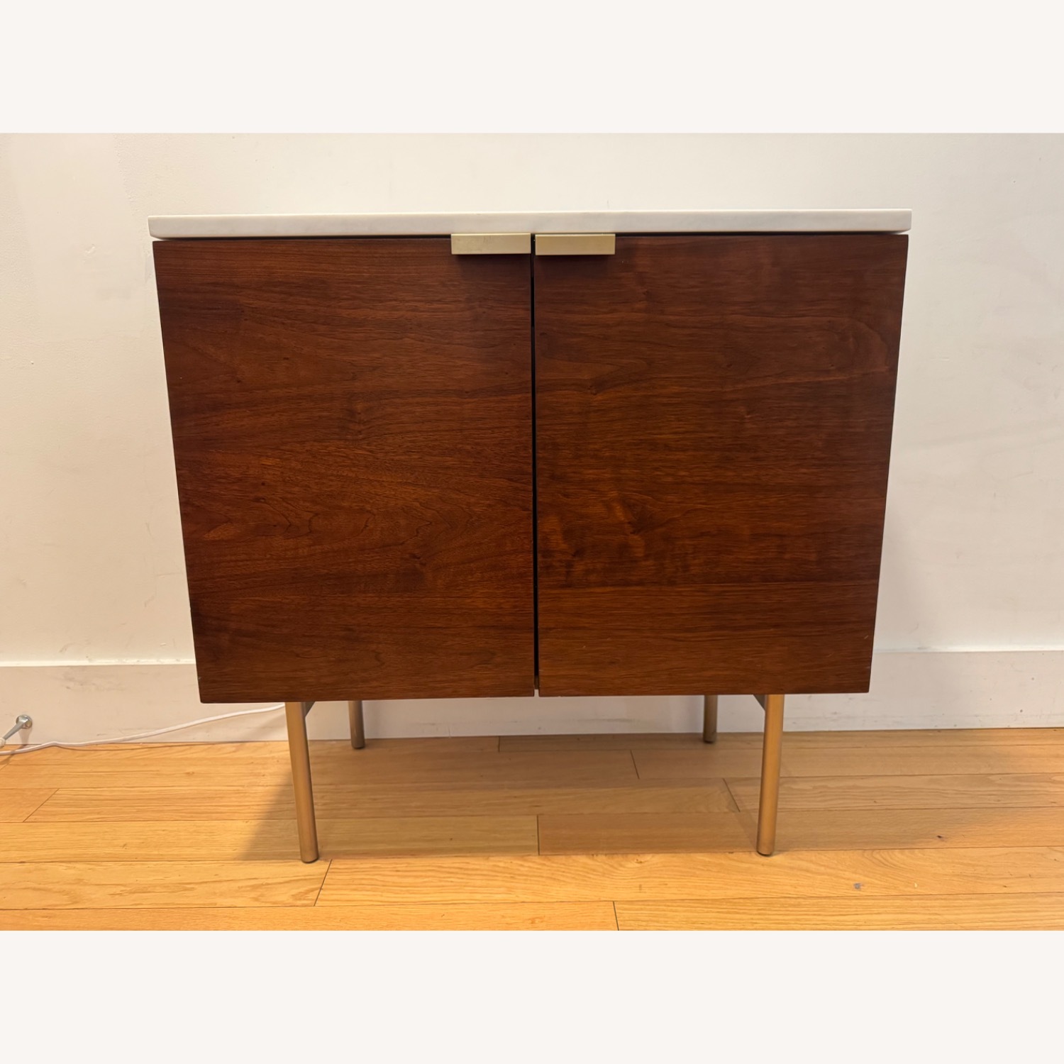 West Elm Delphine Marble + Wood Cabinet - image-3