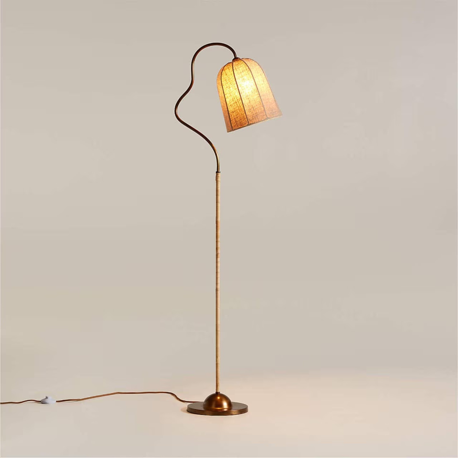 Crate & Barrel Allegra Light Brown Floor Lamp - image-4