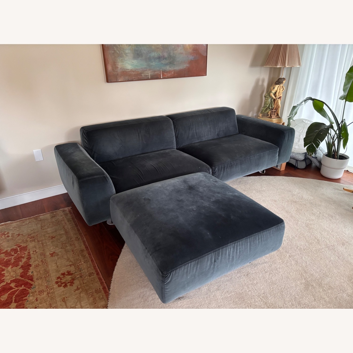 Bensen Endless Blue Velvet 3+ Piece Sectional - image-4