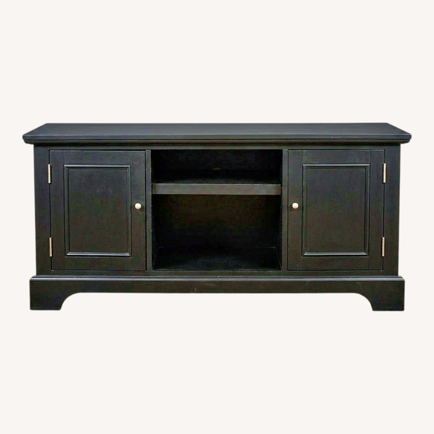 Raymour & Flanigan Black Wood Media Storage - image-0
