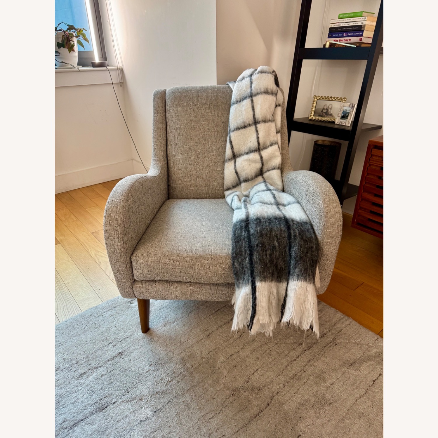 West Elm Sebastian Light Gray Fabric Armchair - image-2