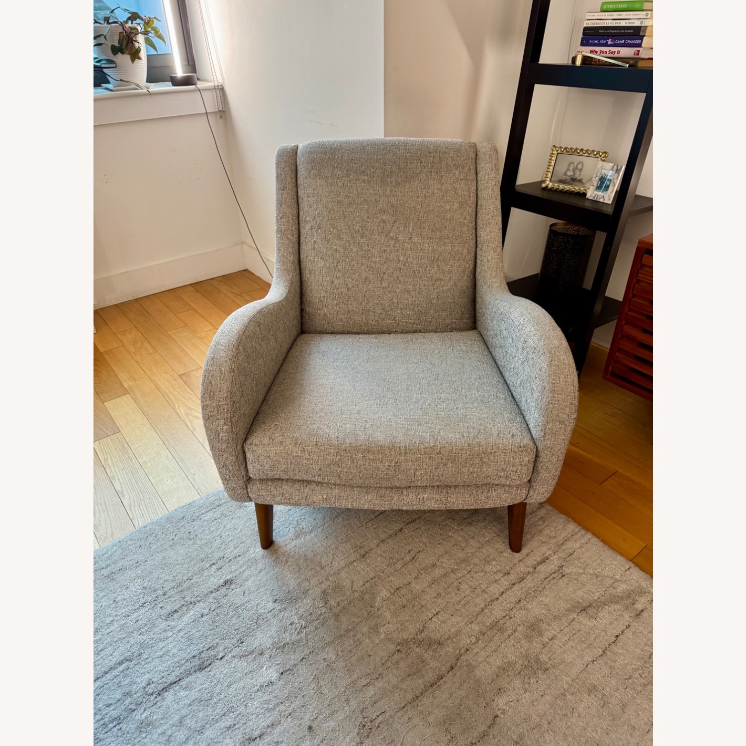 West Elm Sebastian Light Gray Fabric Armchair - image-4