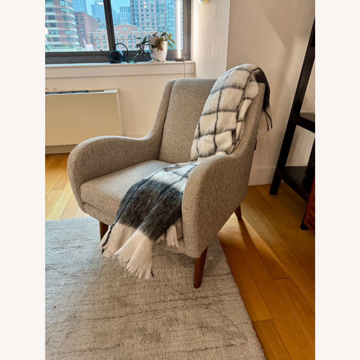 West Elm Sebastian Light Gray Fabric Armchair - image-1