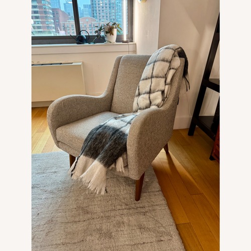 Used West Elm Sebastian Light Gray Fabric Armchair for sale on AptDeco
