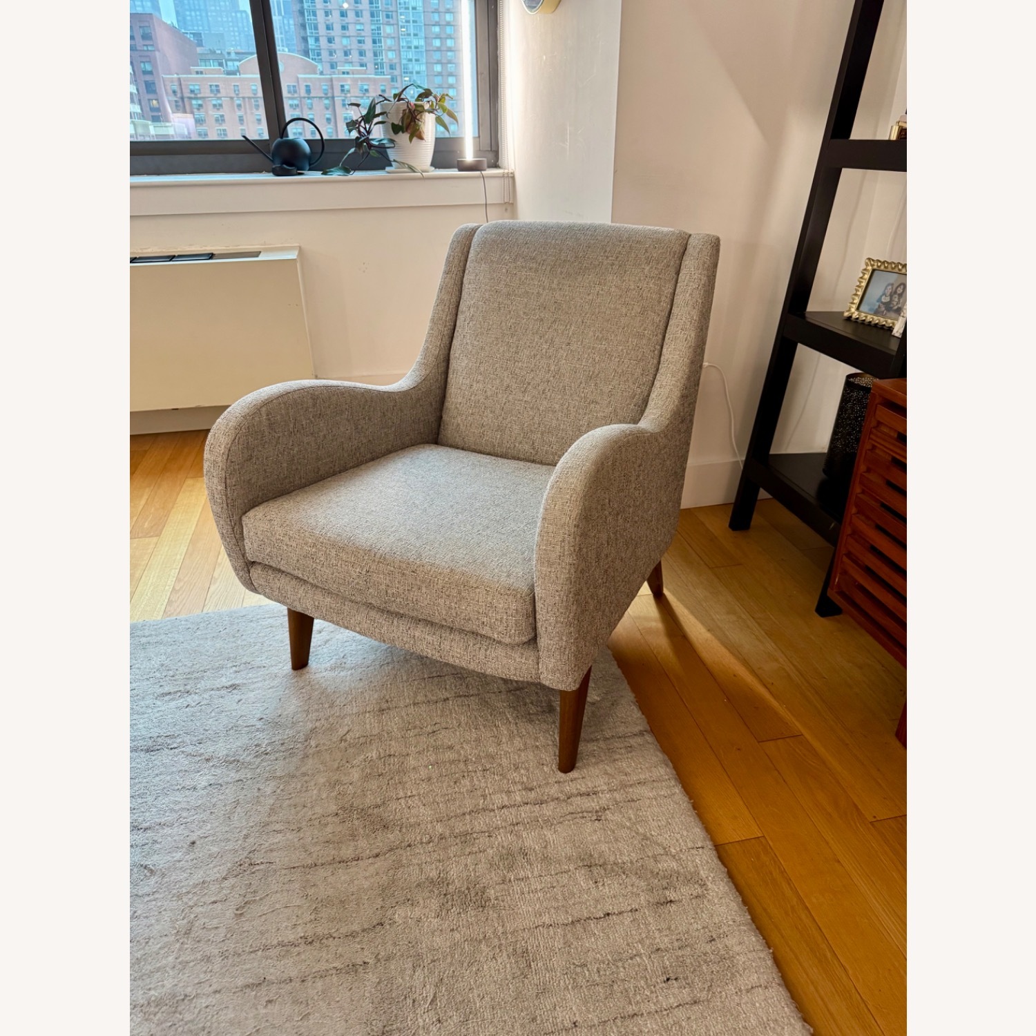 West Elm Sebastian Light Gray Fabric Armchair - image-3