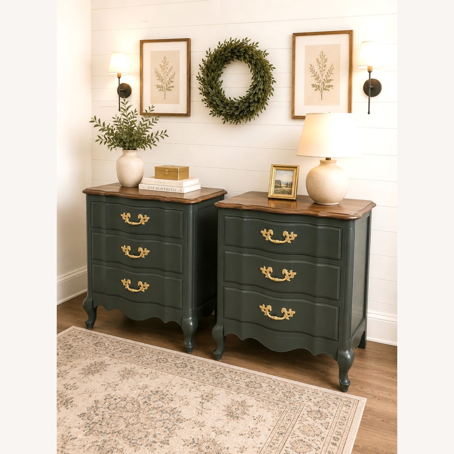 Vintage French Farmhouse Nightstands - image-1