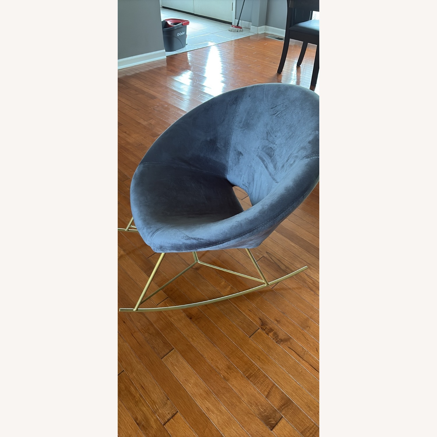 TOV Furniture Dark Gray Microsuede Accent Chair - image-4