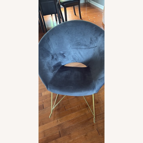 Used TOV Furniture Dark Gray Microsuede Accent Chair for sale on AptDeco