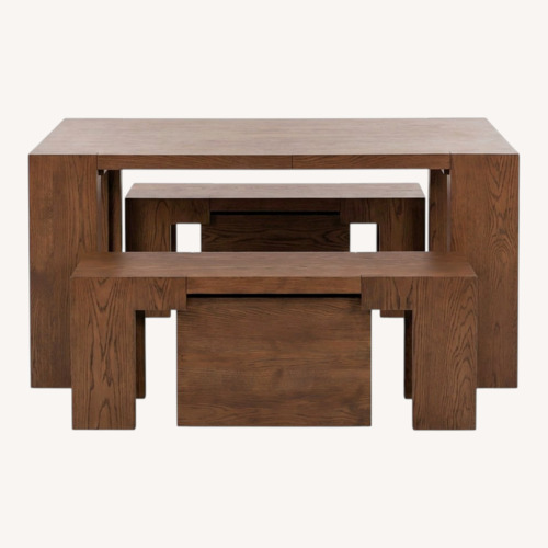 Used Transformer Table Dining Set Table & 2 Benches for sale on AptDeco