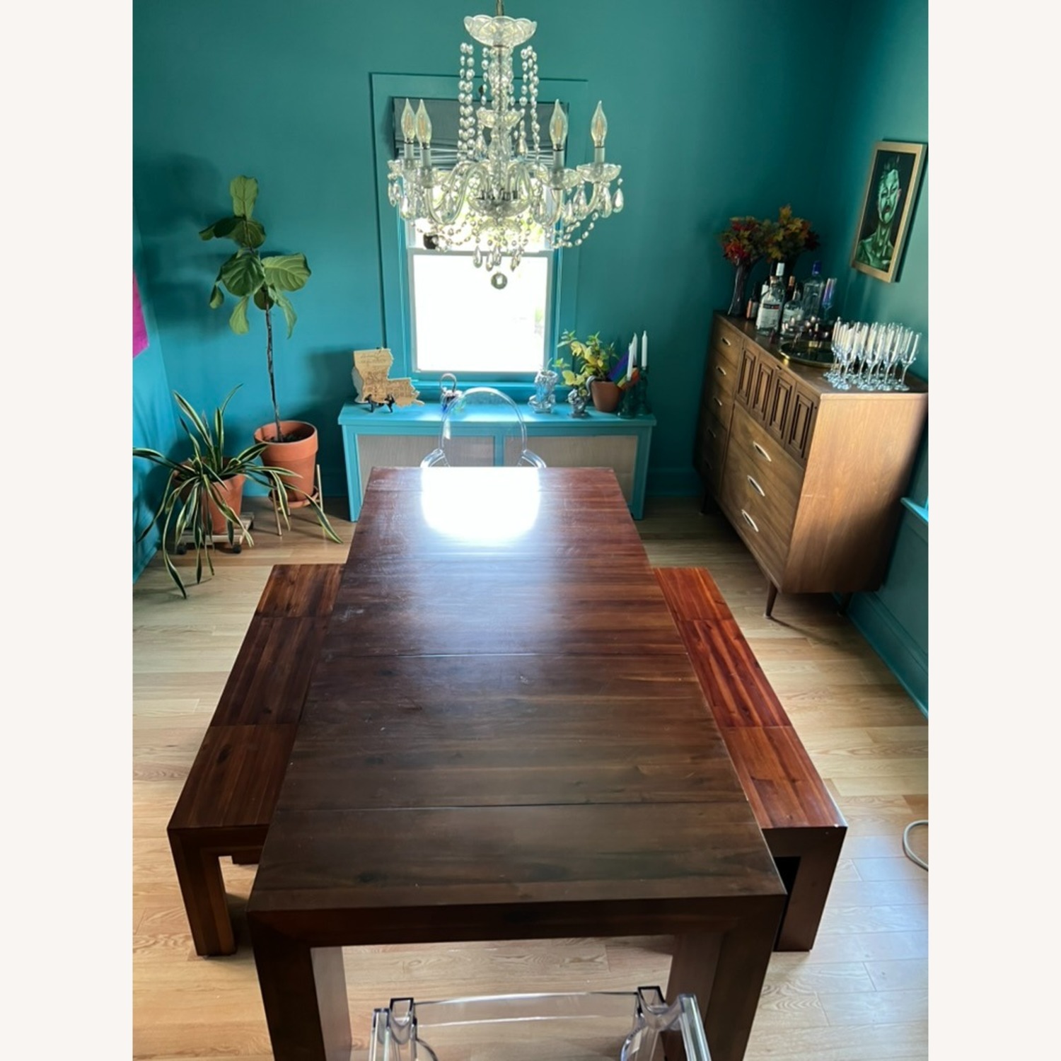 Transformer Table Dining Set Table & 2 Benches - image-1