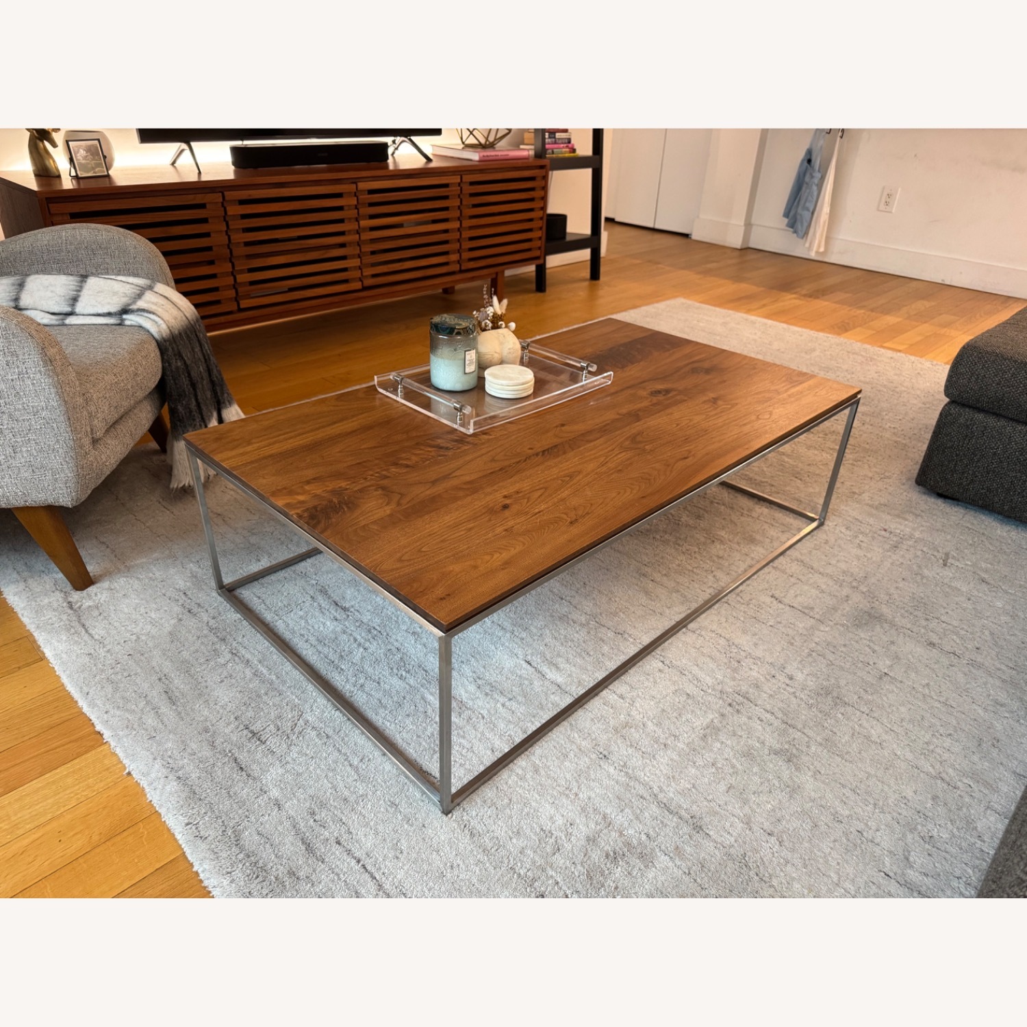 Crate & Barrel Frame Wood Coffee Table - image-1