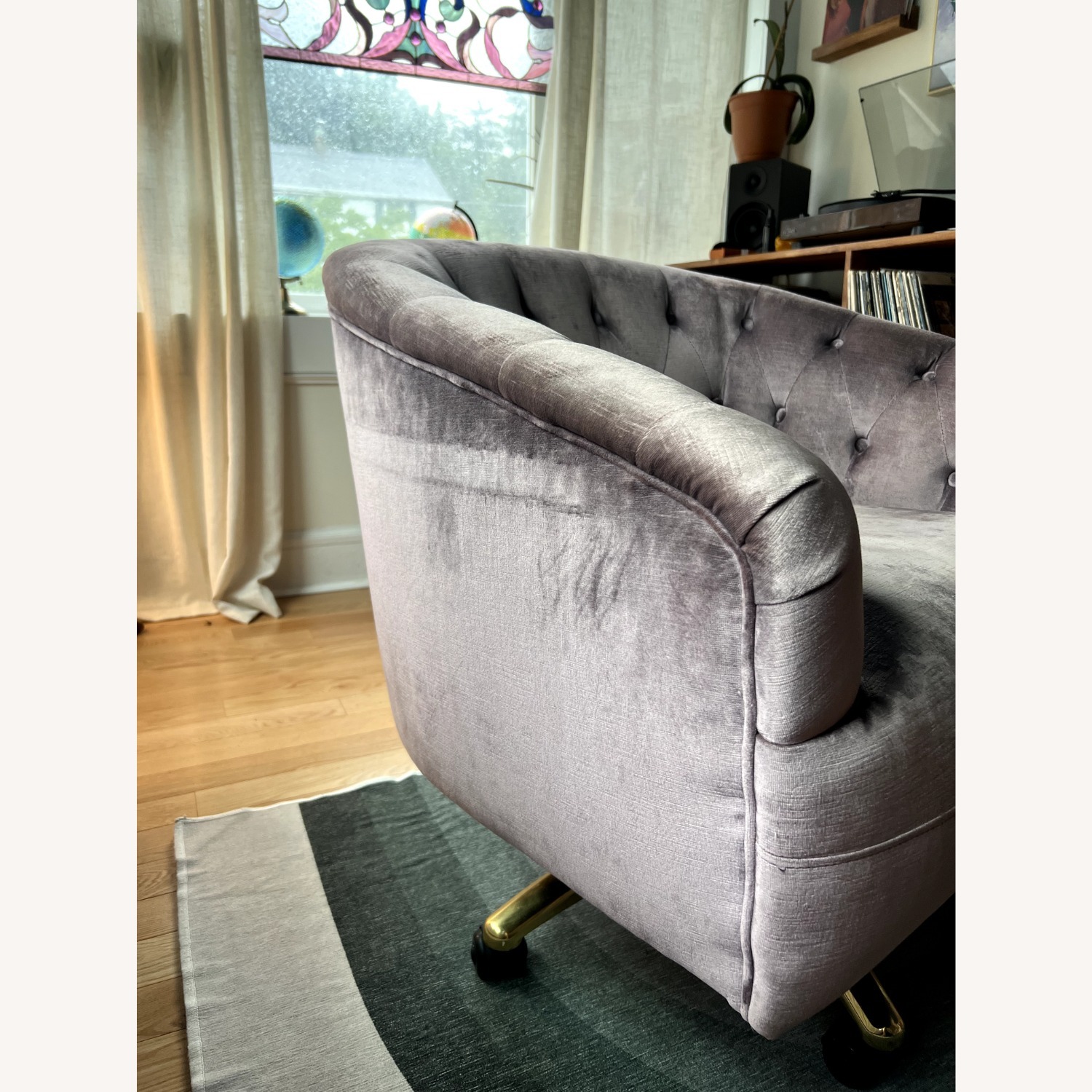 Anthropologie Pink Velvet Accent Chair - image-4
