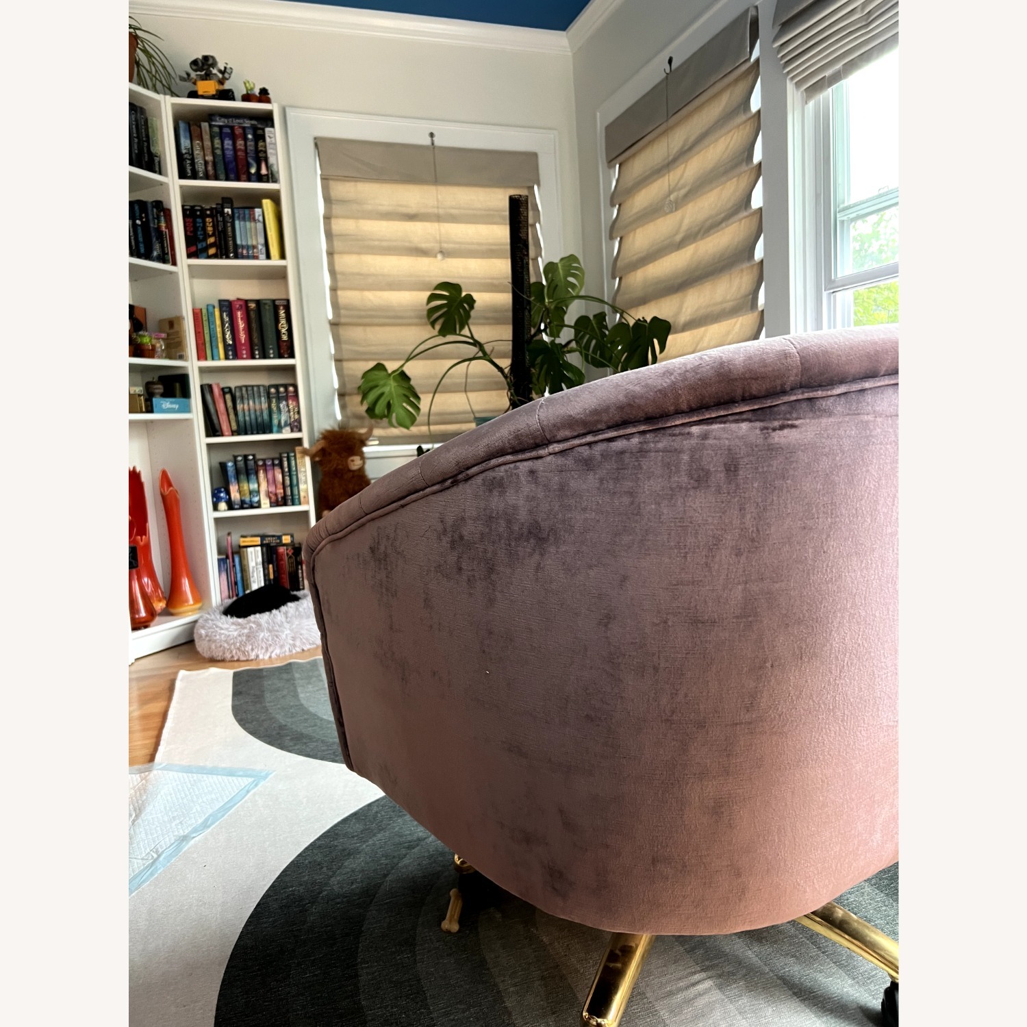 Anthropologie Pink Velvet Accent Chair - image-3