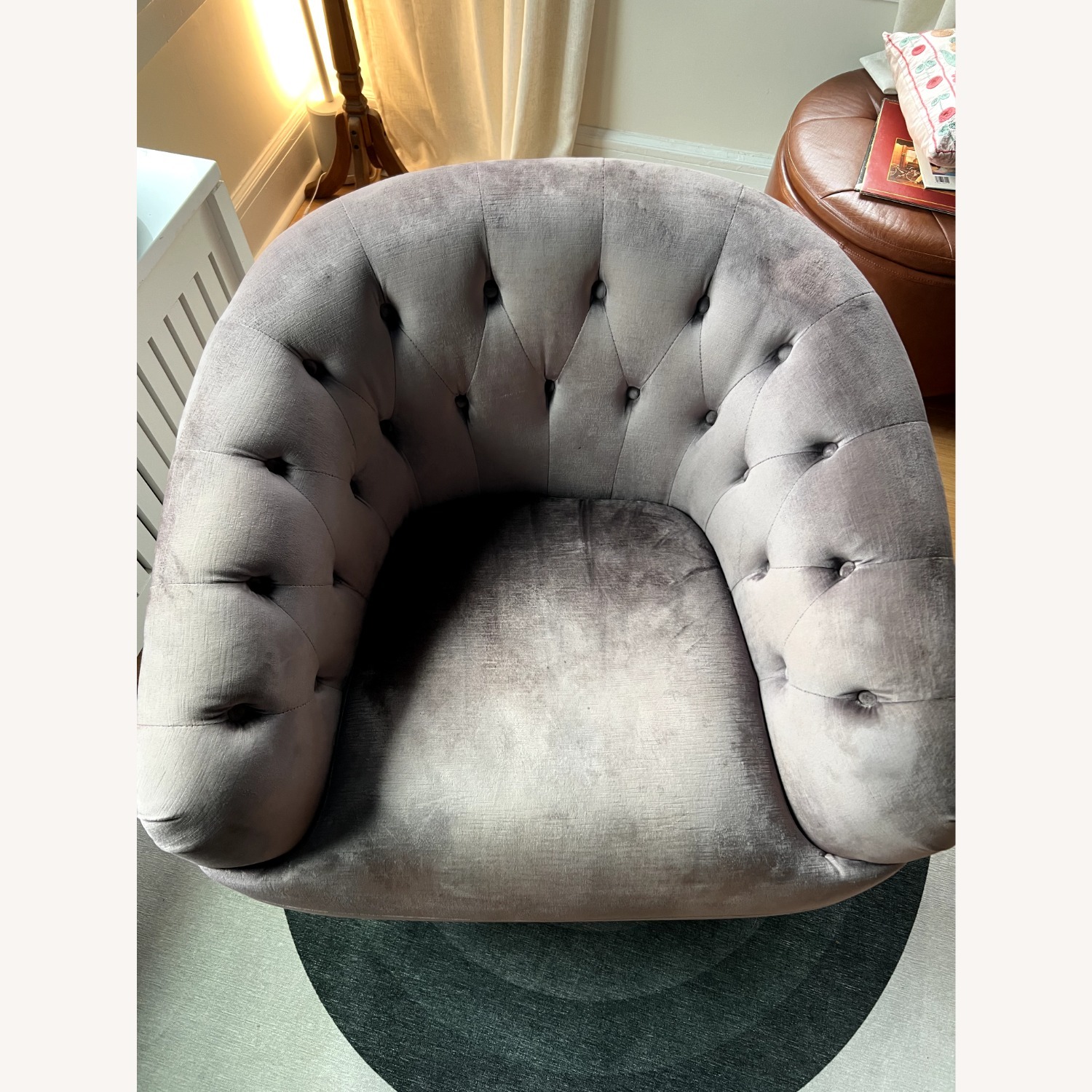 Anthropologie Pink Velvet Accent Chair - image-2