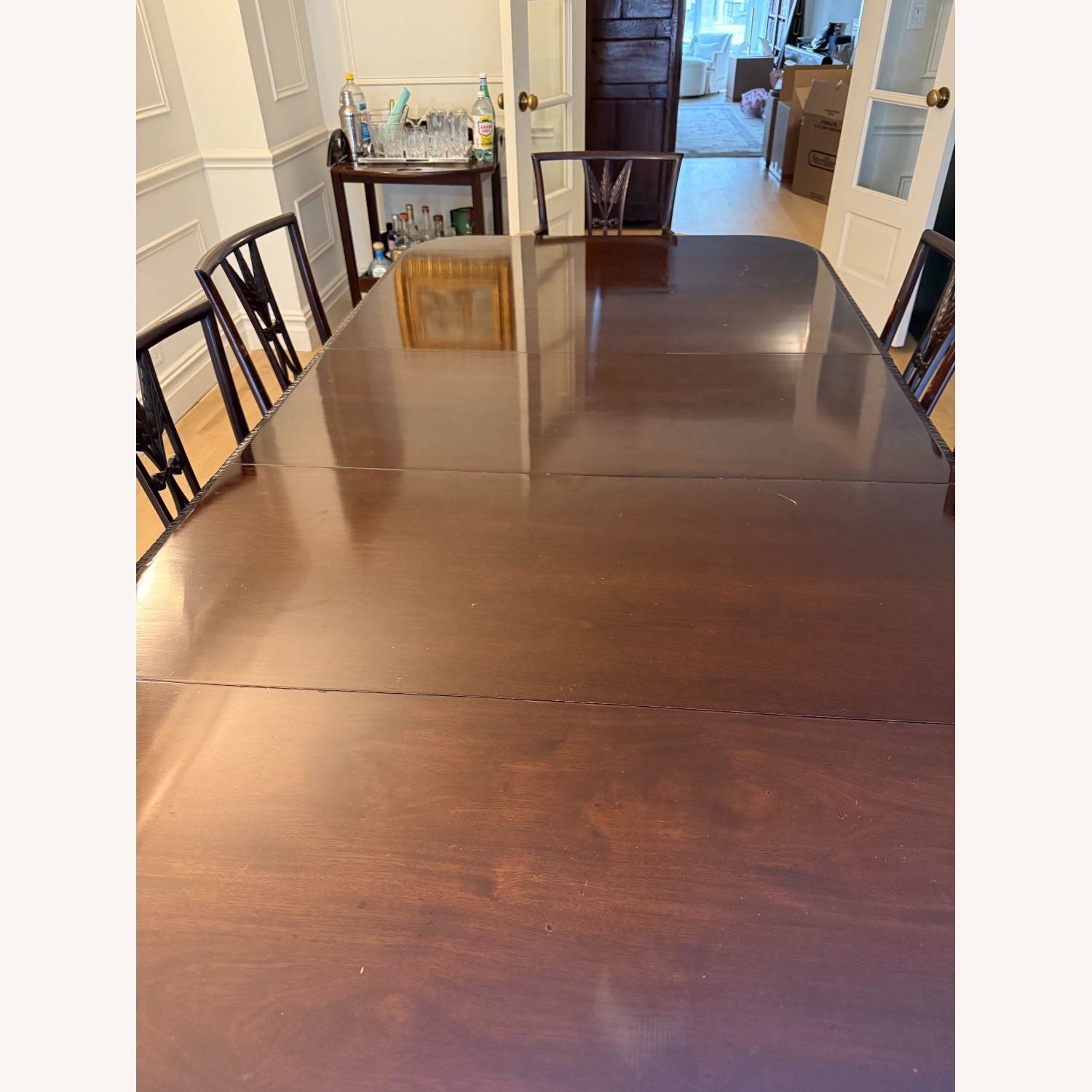 Dark Brown Wood Dining Table - image-3