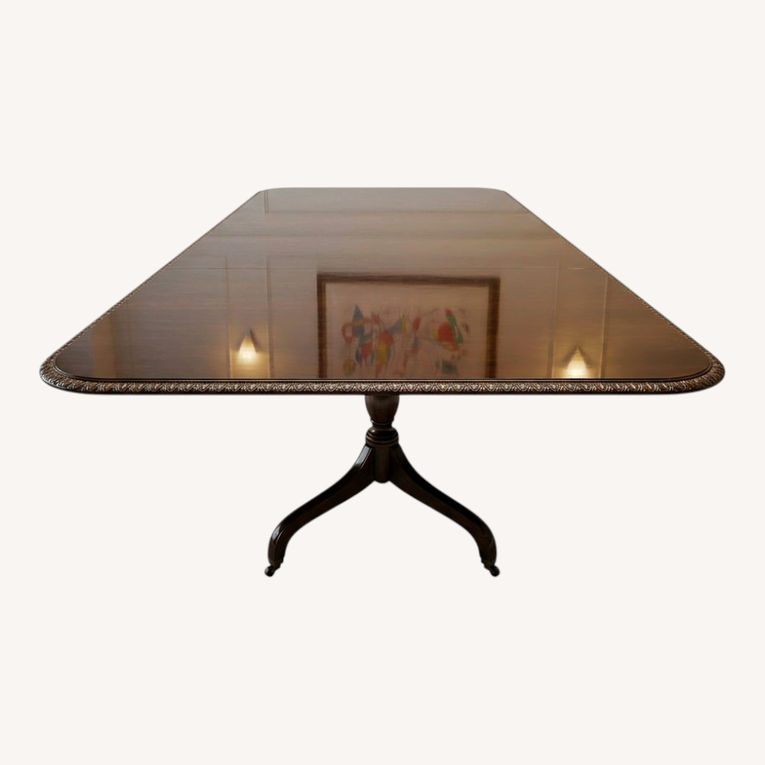 Dark Brown Wood Dining Table - image-0