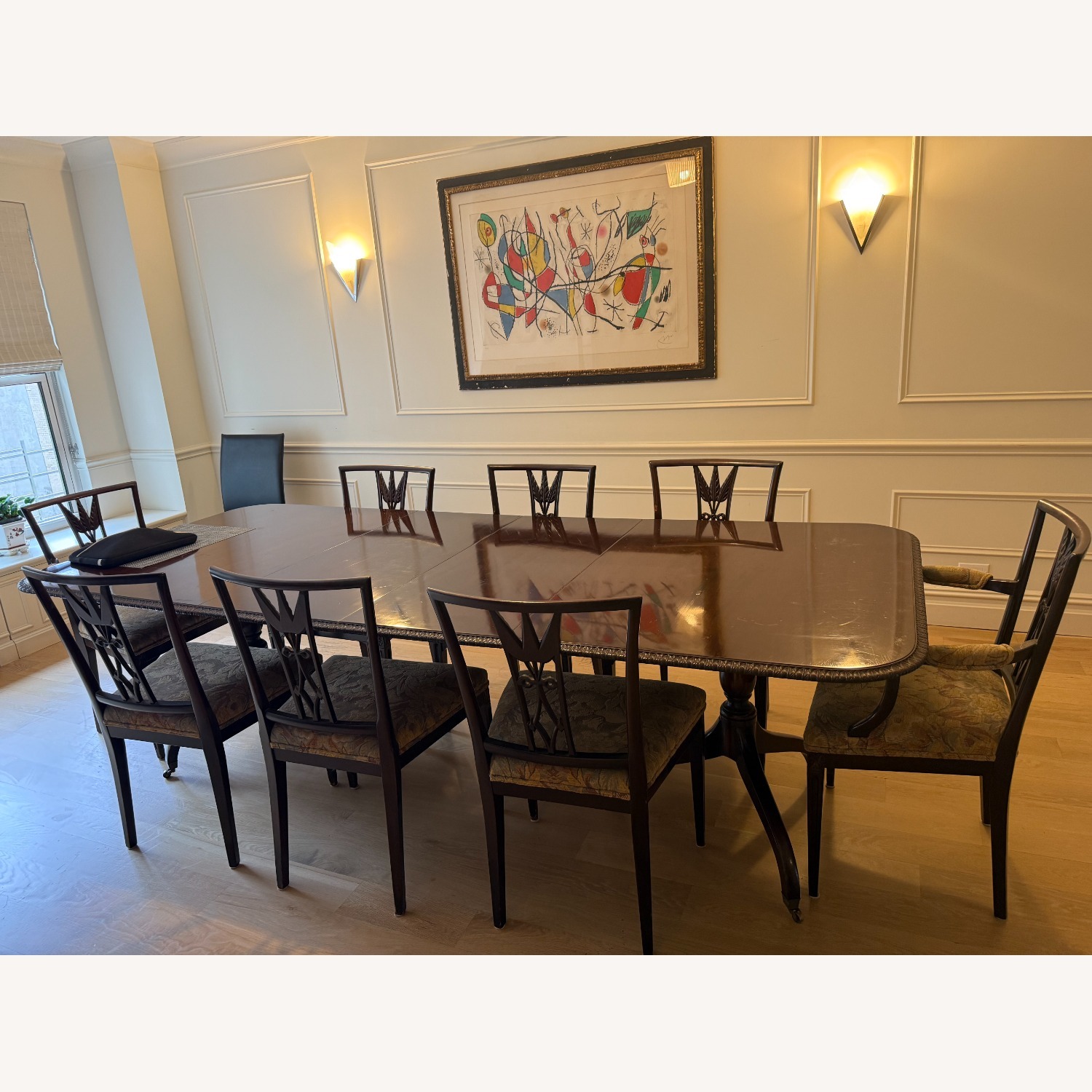 Dark Brown Wood Dining Table - image-1