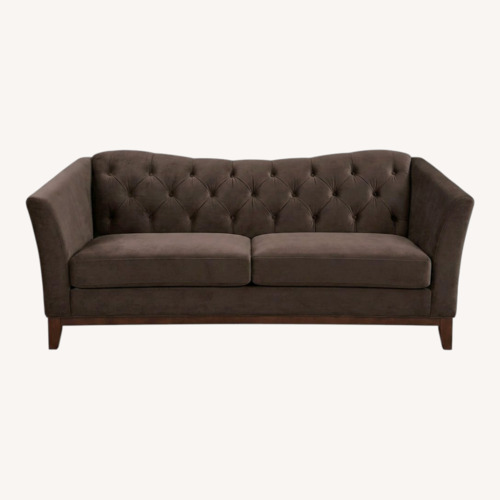Used Dark Brown Microsuede 3+ Seater Sofa for sale on AptDeco