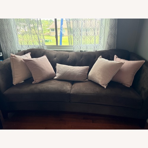 Used Dark Brown Microsuede 3+ Seater Sofa for sale on AptDeco