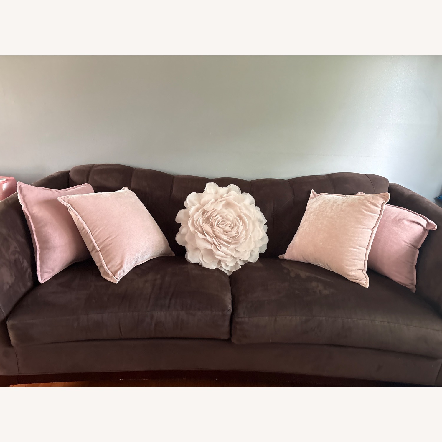 Dark Brown Microsuede 3+ Seater Sofa - image-5