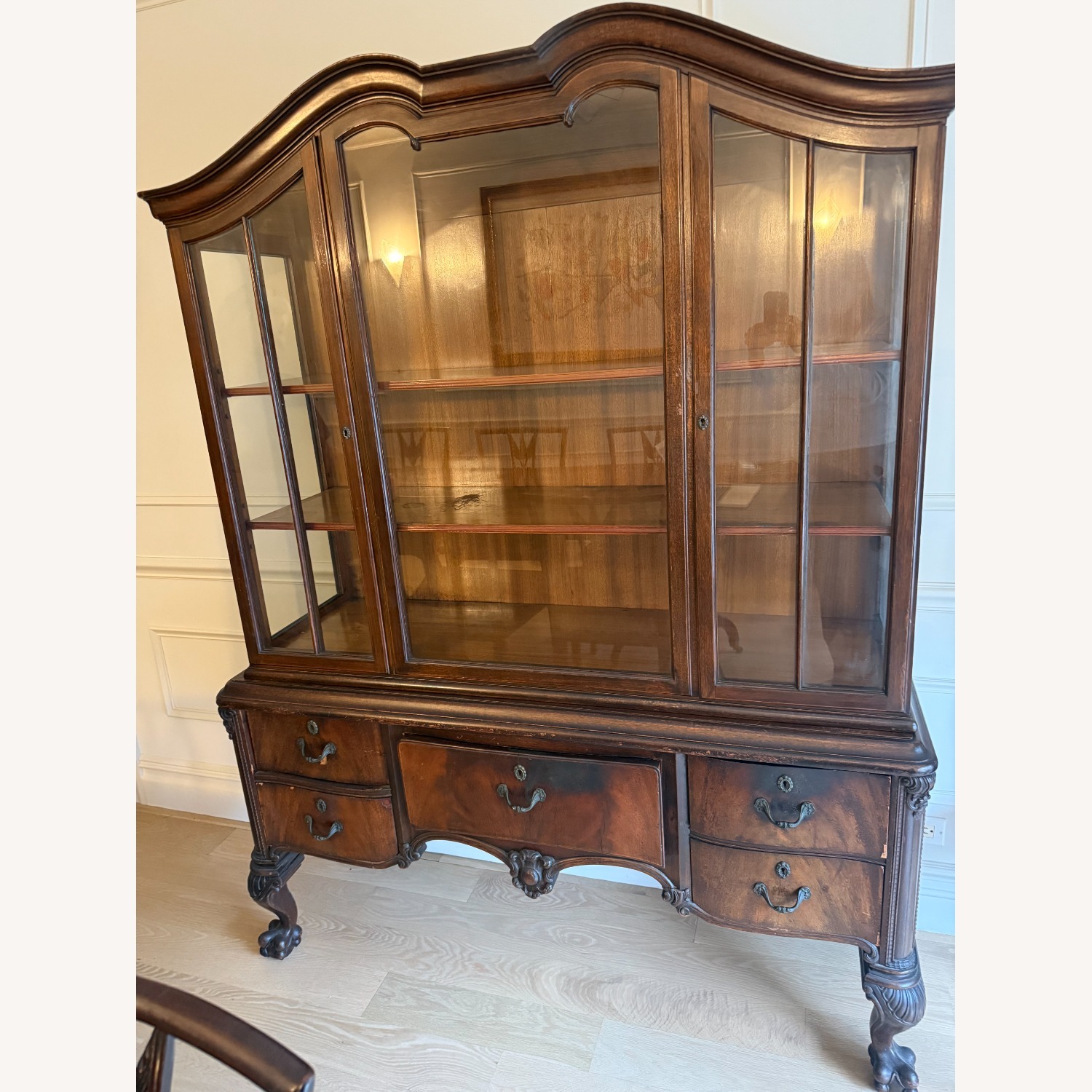 Antique Dark Brown Wood Sideboard - image-2