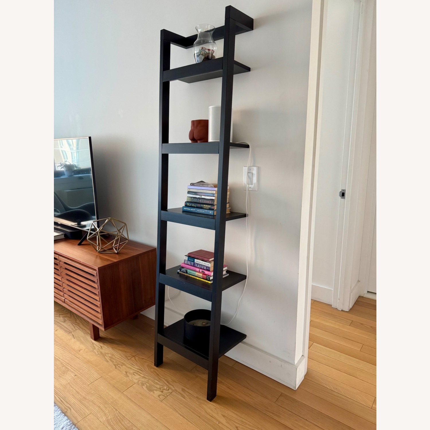 Crate & Barrel Sawyer Black Wood Bookcase 2 - image-3