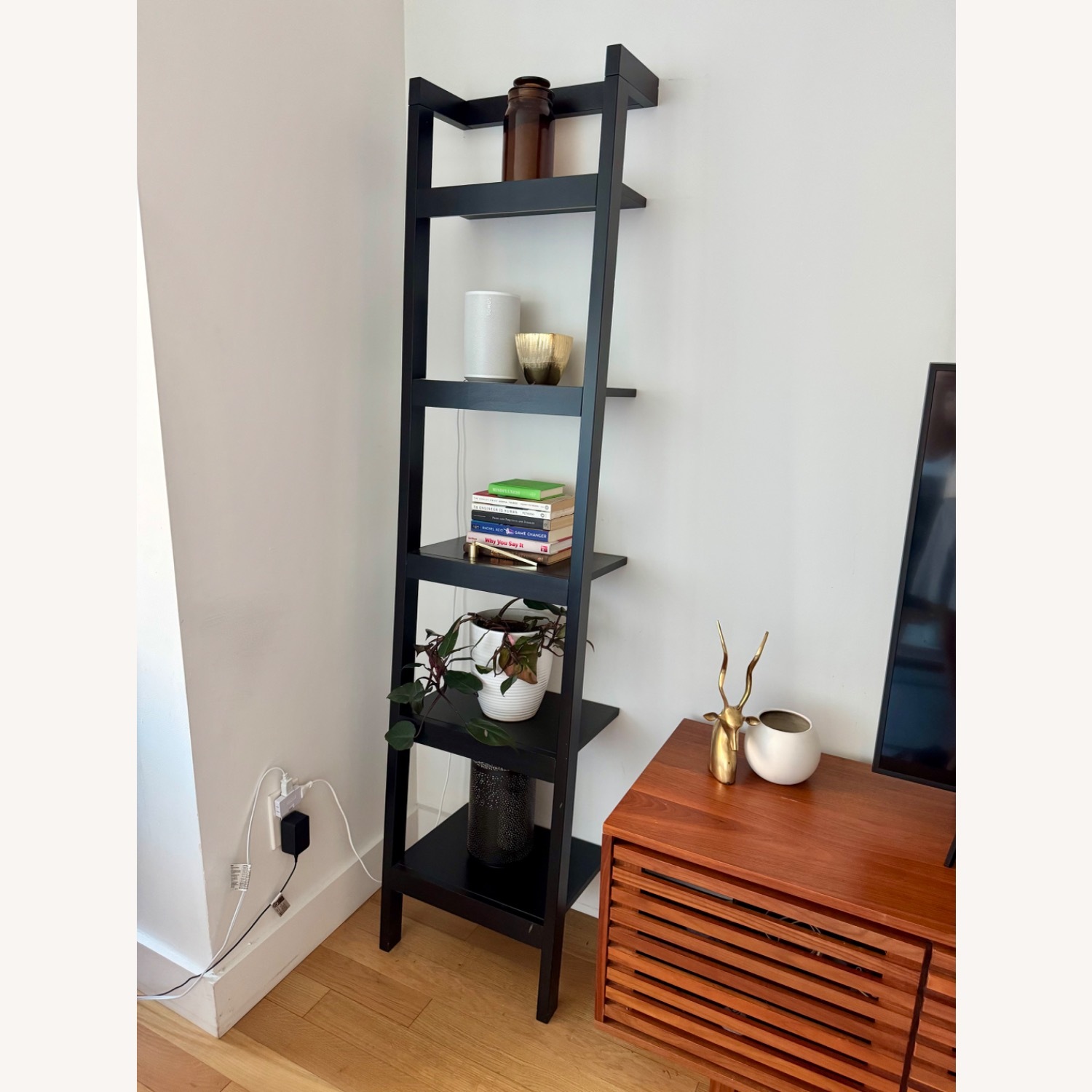 Crate & Barrel Sawyer Black Wood Bookcase 2 - image-5