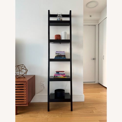 Used Crate & Barrel Sawyer Black Wood Bookcase 2 for sale on AptDeco