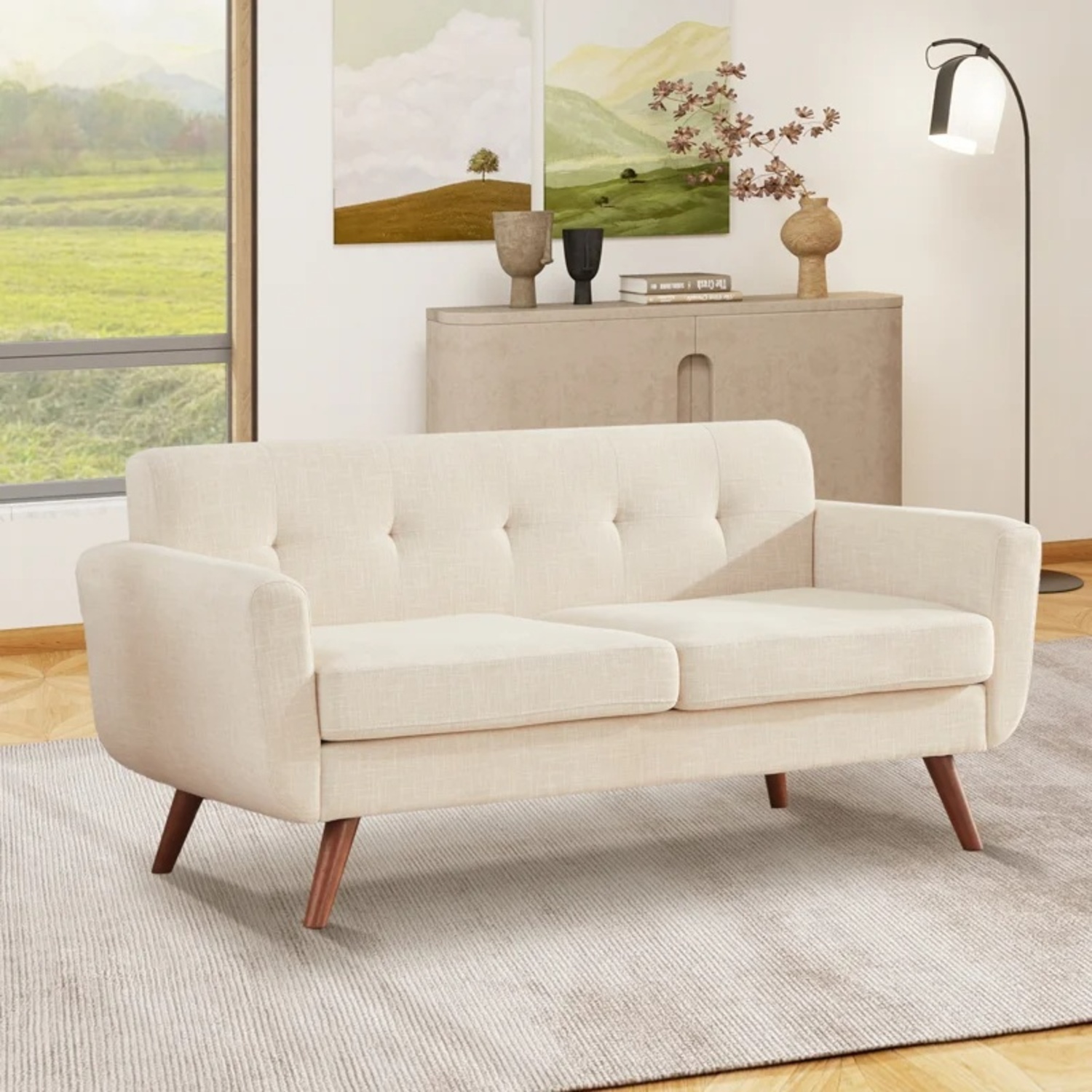 Wayfair White Loveseat - image-4