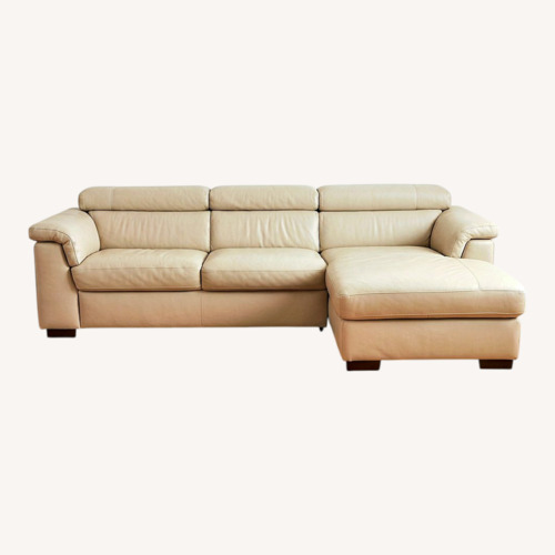 Used L-Shaped Genuine Leather Sofa for sale on AptDeco