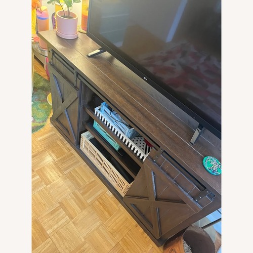 Used Bell'O Dark Brown Wood Media Storage for sale on AptDeco