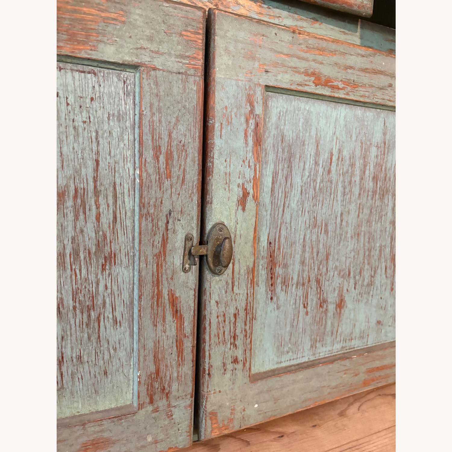 Vintage/Antique Green Wood Wall Unit - image-6